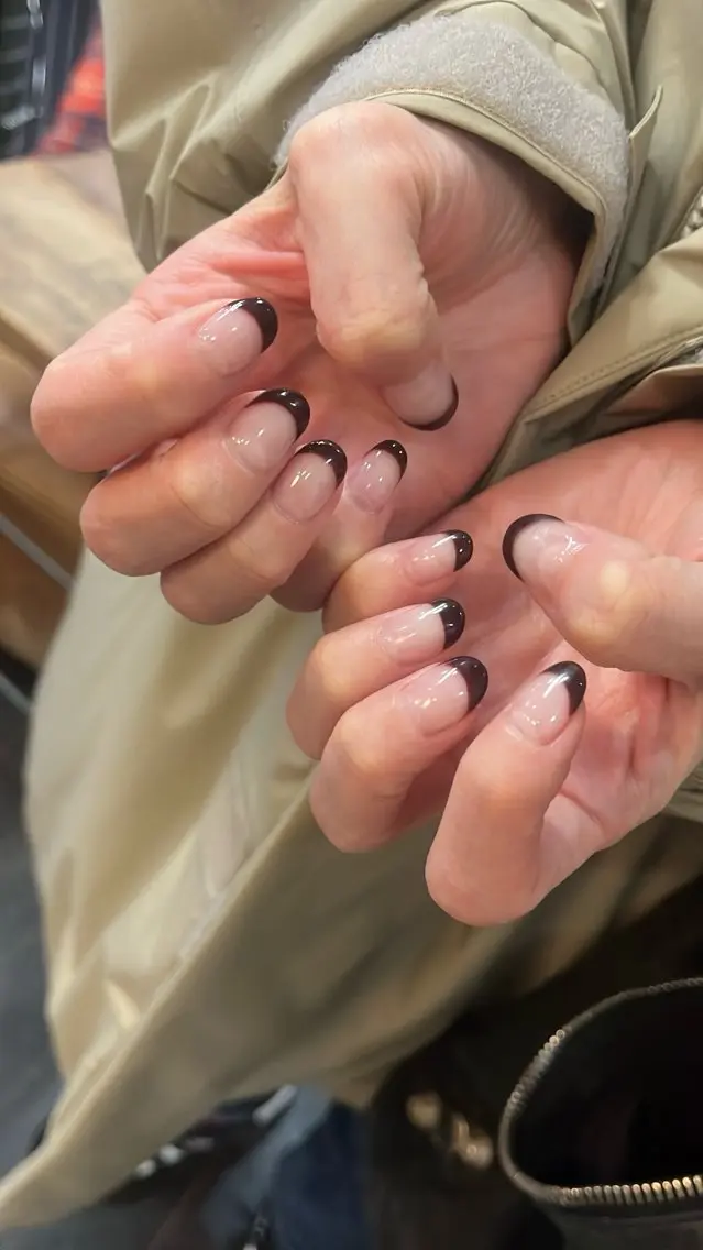 ネイル フレンチネイル ハート ラメ(グリッター) ラメグラデーション ニュアンスネイル SAKU nail 作島茜のネイルデザイン