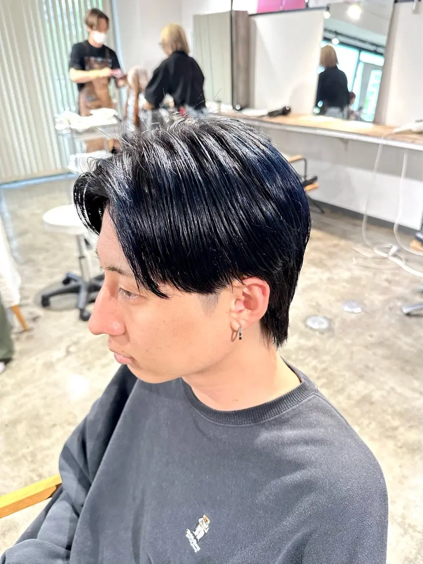メンズ メンズブリーチ センターパート メンズパーマ メンズウルフカット ウルフカット カット ヘアカラー トリートメント 骨格補正施術/メンズ 専門美容師/YUYAのヘアスタイル