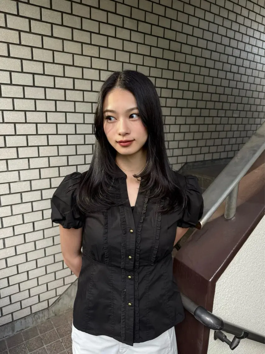 ミディアム カラー カット ヘアカラー トリートメント まろやか透明感カラー ♡MANAのヘアスタイル
