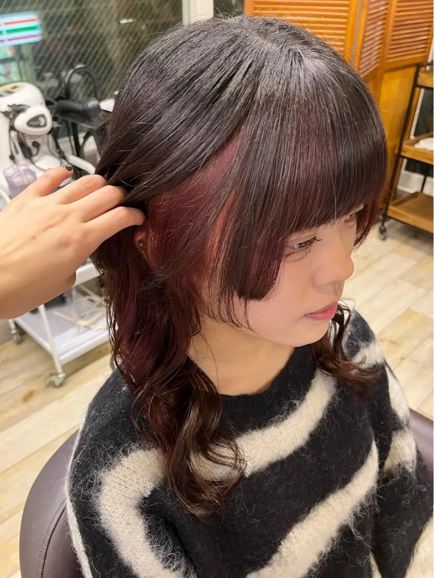 カラー ミストバング デザインカラー  フェイスフレーミング カット ヘアカラー トリートメント ミユウ🌼ブリーチ / ダブルカラーのヘアスタイル