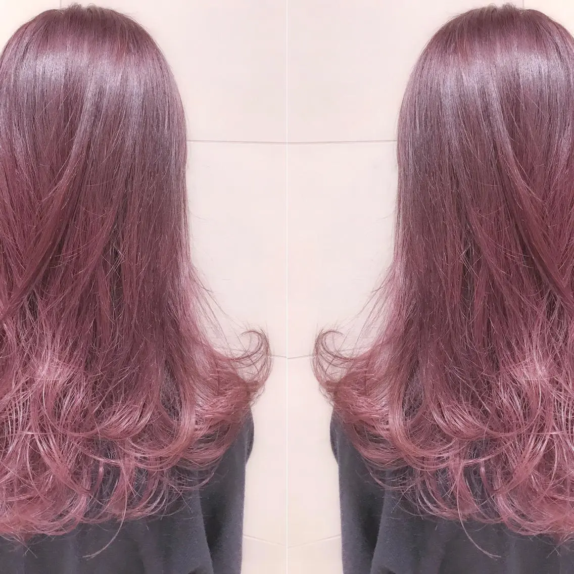セミロング カラー ブリーチ ピンクカラー ピンクパープル パープルカラー ヘアカラー BOX mico.のヘアスタイル