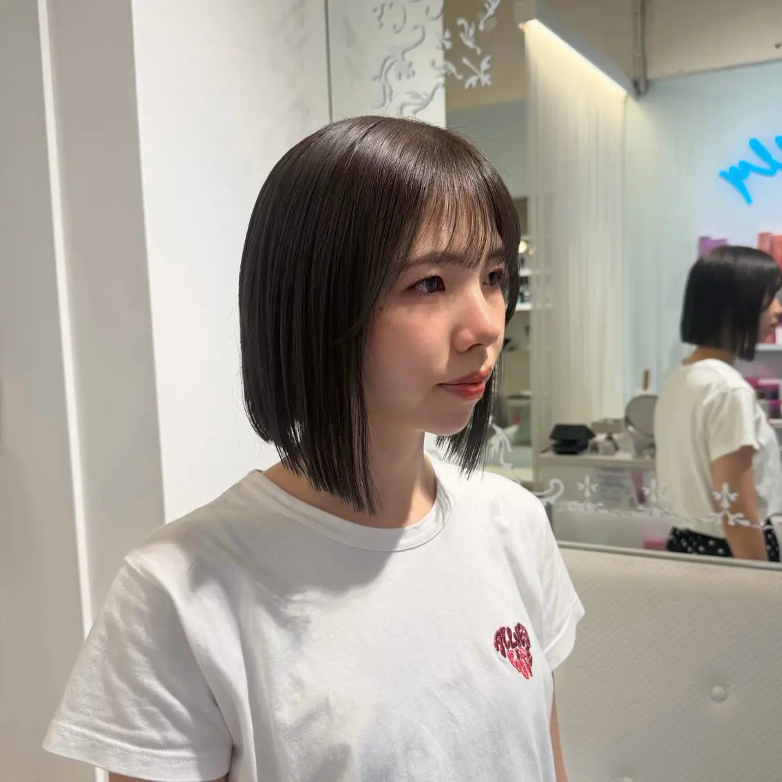ミディアム カラー 透明感カラー ボブ カット ヘアカラー トリートメント ParveMix 🩶🫧入江 香名のヘアスタイル