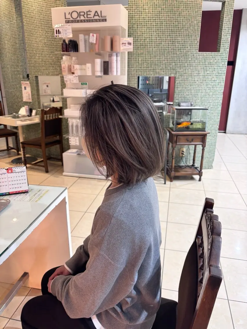 ミディアム ヘアカラー 坂本 優輝のヘアスタイル