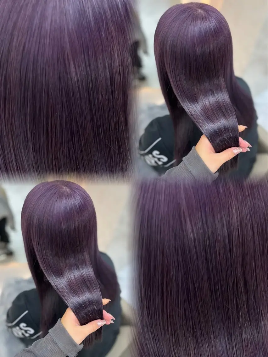 セミロング カラー ブリーチ パープルカラー ヘアカラー トリートメント ⟡ひより⟡/ブリーチ モデル様募集中🍓のヘアスタイル