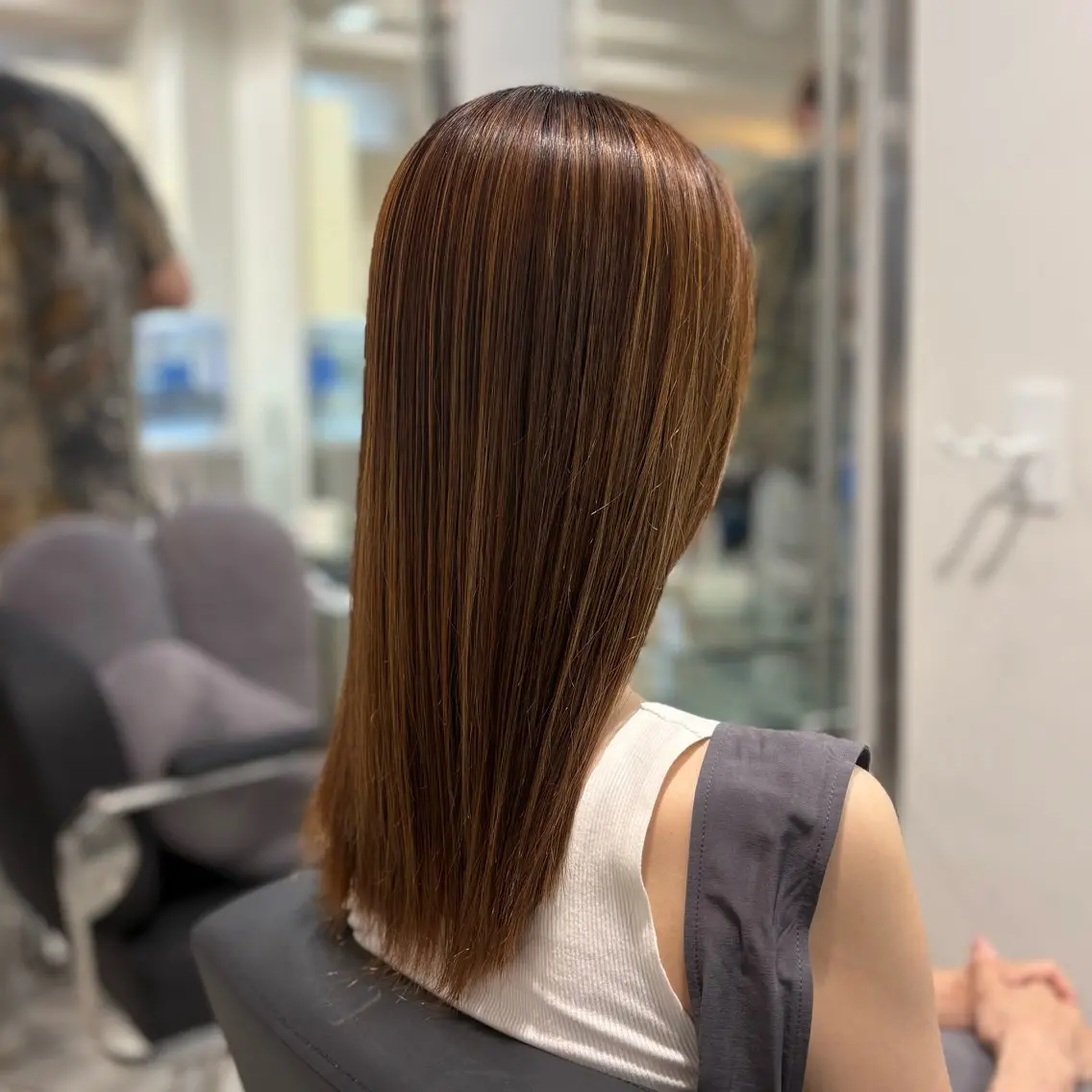 セミロング 縮毛矯正 トリートメント MASUMI /二子玉川美容室のヘアスタイル