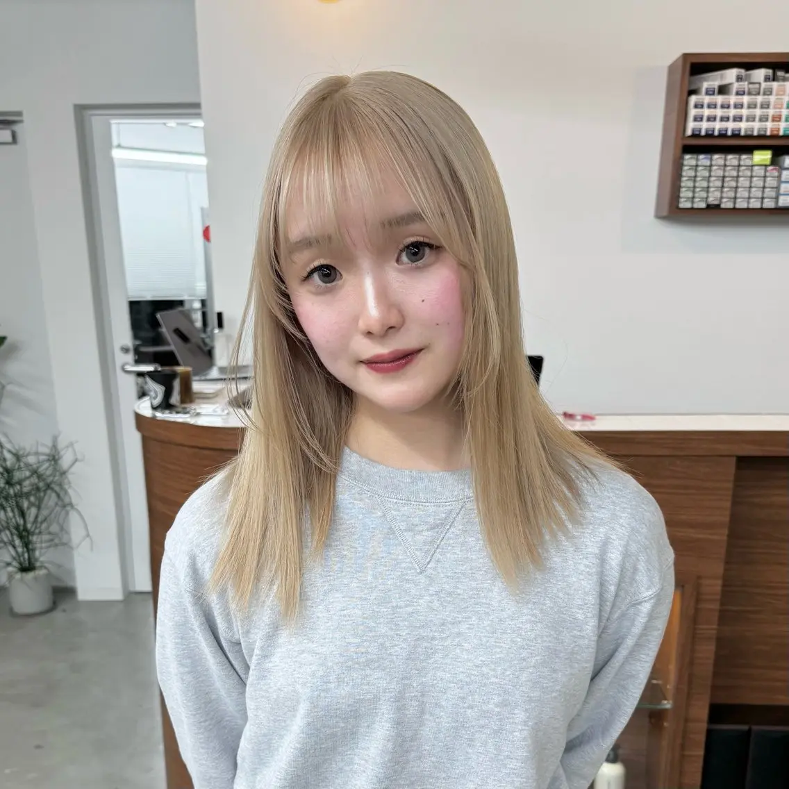セミロング カラー エクステモデル募集 💗大阪梅田/川上のヘアスタイル