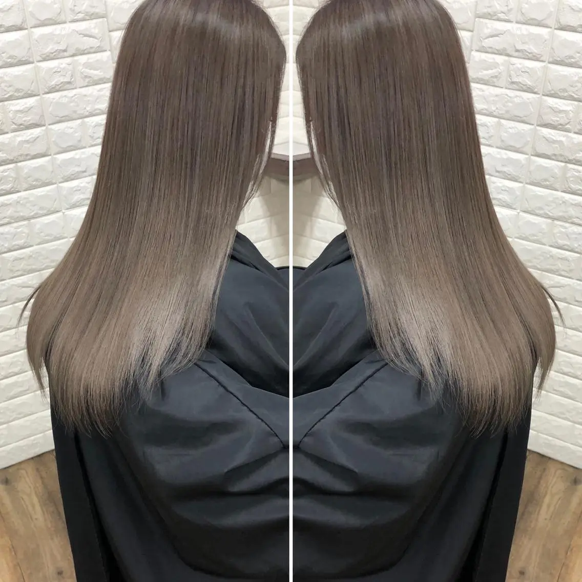 セミロング カラー バレイヤージュ ブリーチ ケアブリーチ レイヤーカット ヘアカラー トリートメント famille ファミーユのヘアスタイル