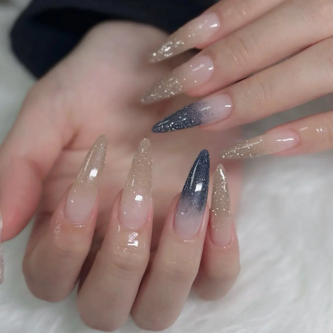 ネイル フットネイル フレンチネイル グラデーション 韓国ネイル ロングネイル Hani Nail XUKAのネイルデザイン