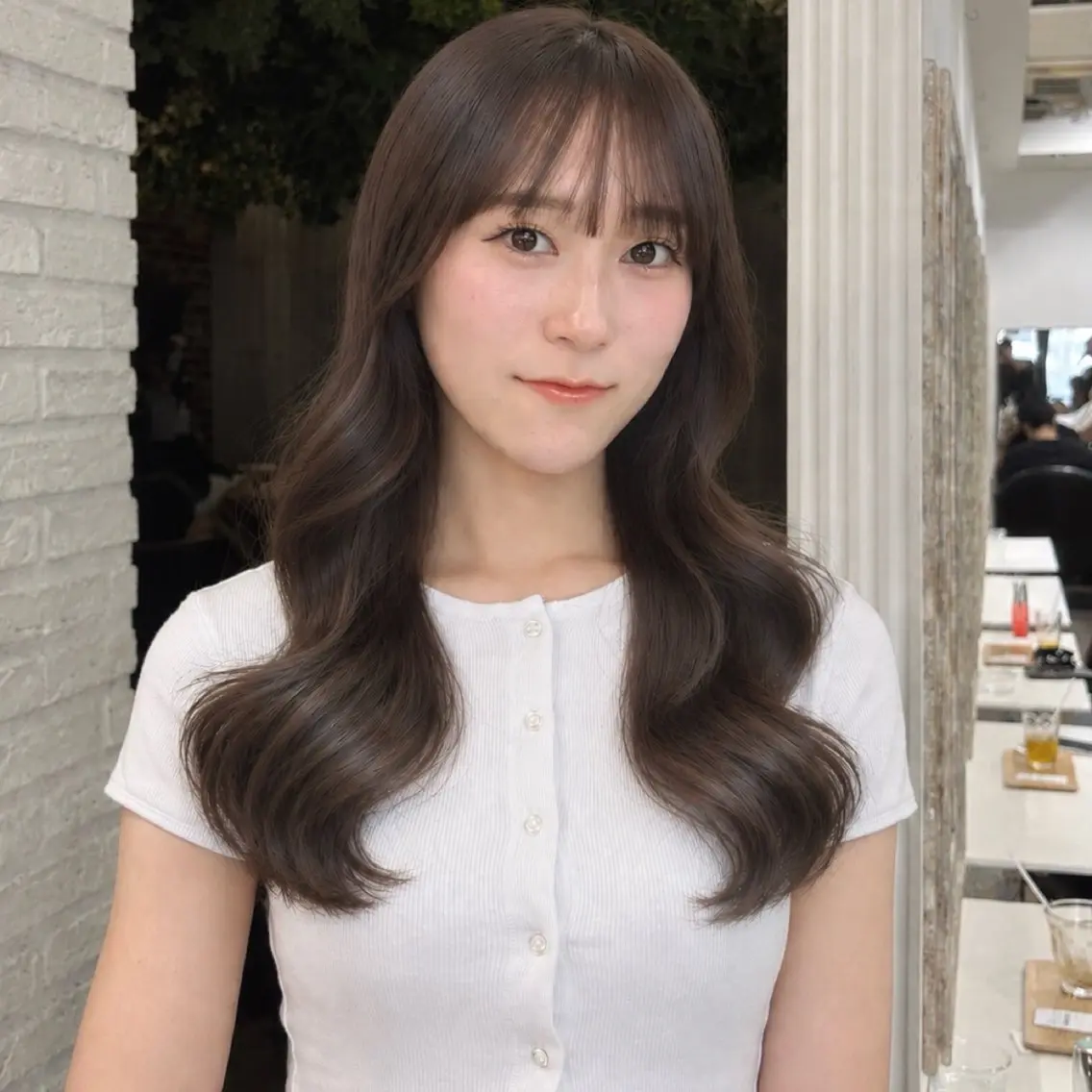 ロング カラー ブラウンカラー ショコラブラウン カット ヘアカラー スズナ♡透明感 モテカラー🪽のヘアスタイル