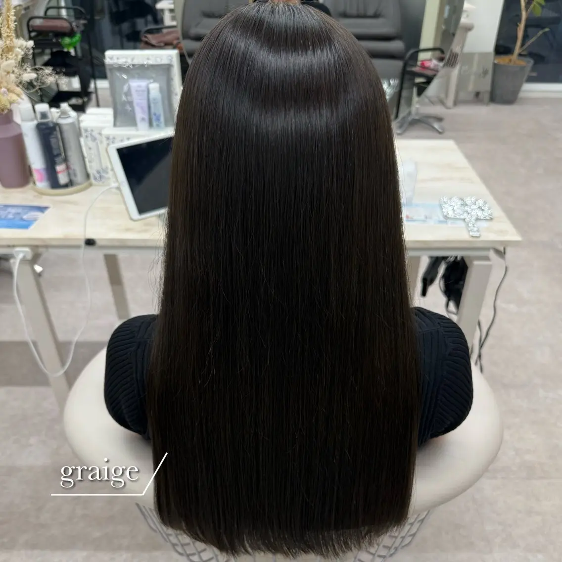 ロング カラー 透明感カラー グレージュ カット ヘアカラー トリートメント 美髪矯正/ベージュ カラー🧸綾里のヘアスタイル