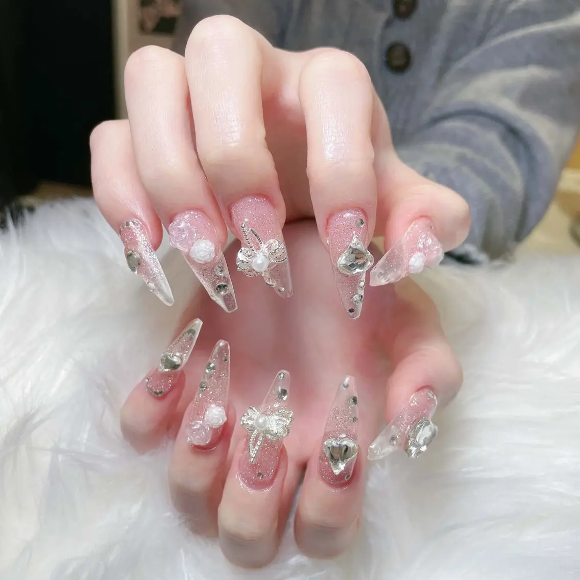 ネイル 長さ出し フレンチネイル グラデーション 韓国ネイル マグネットネイル ハンドネイル Lannie nailのネイルデザイン