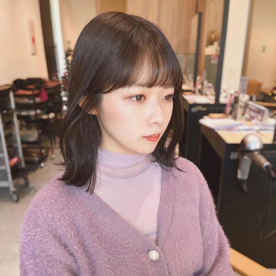 ミディアム ボブ 韓国風ヘア 奥田 蓮のヘアスタイル