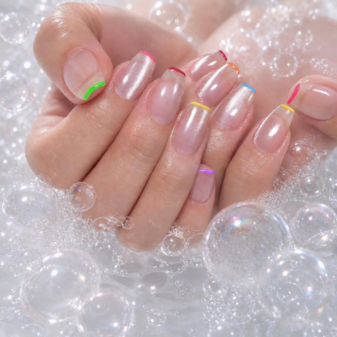 ネイル アートネイル マグネットネイル ネイルチップ ホワイト ハンドネイル two nailのネイルデザイン
