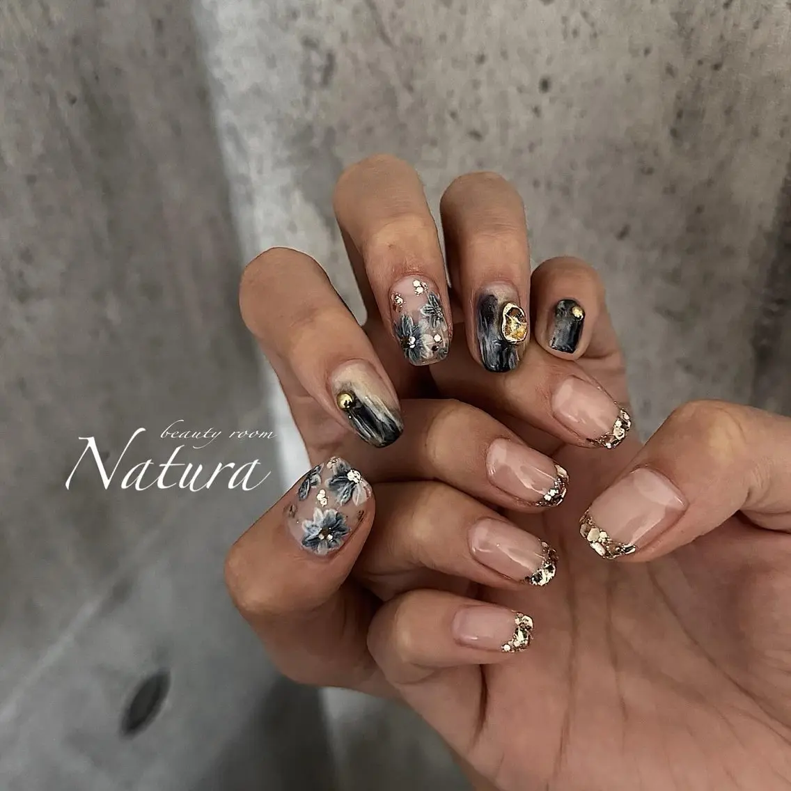 ネイル フラワーネイル ハンドネイル beautyroom Naturaのネイルデザイン