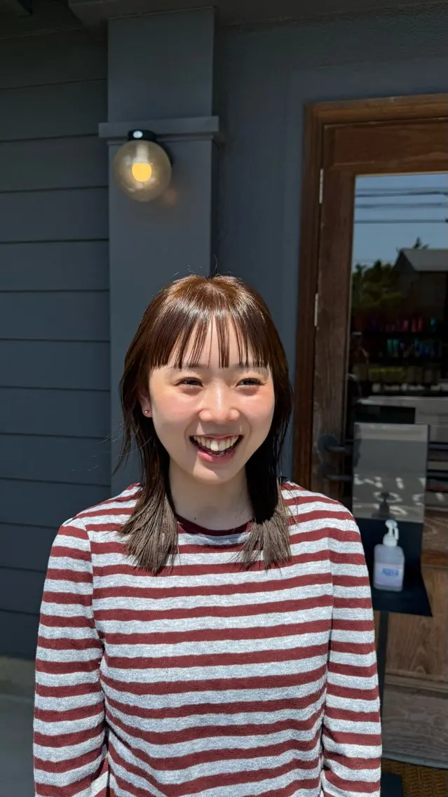ミディアム カラー ベージュカラー 透明感カラー ヘアカラー トリートメント 暖色カラー/髪質改善 /レイヤーカット/翠のヘアスタイル