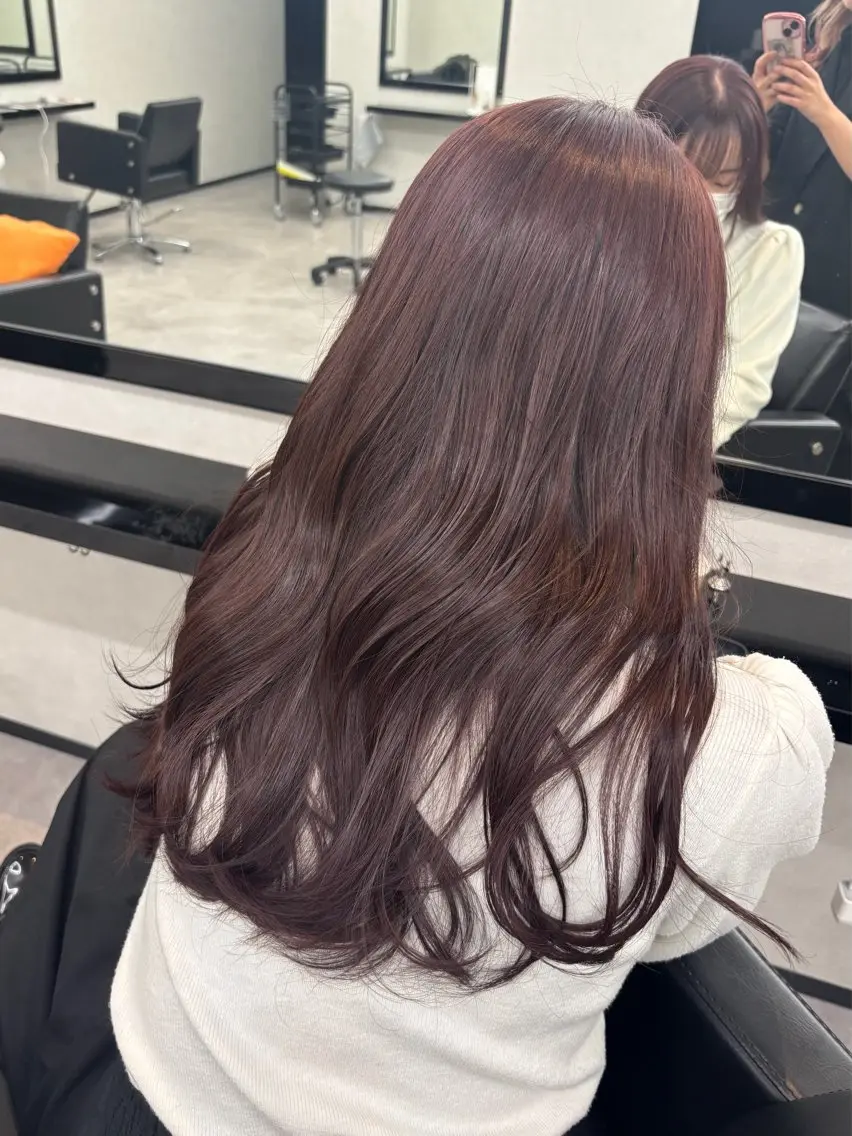 ロング ヘアカラー トリートメント 福島 あいりのヘアスタイル