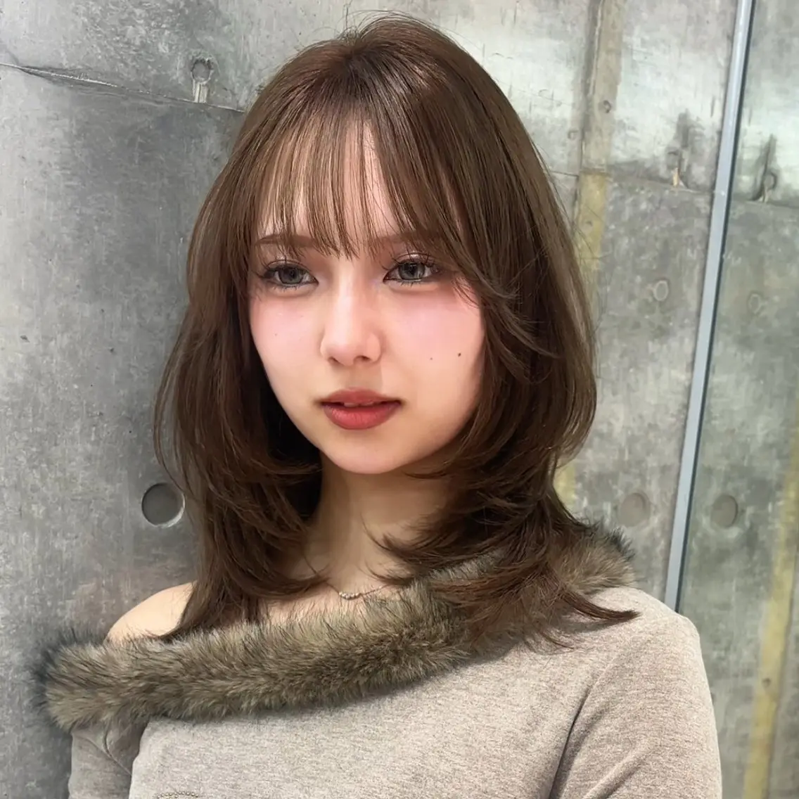 ミディアム カラー ベージュカラー ブリーチ ダブルカラー 韓国風ヘア カット ヘアカラー トリートメント 🎀𝑆𝐴𝑅𝐴 /レイヤーカット🎀のヘアスタイル