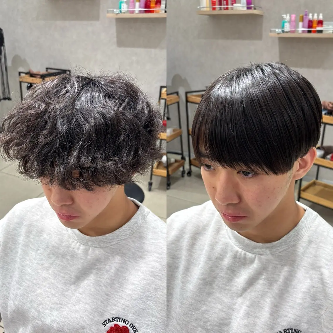 ミディアム パーマ メンズ カット 縮毛矯正 💠メンズ縮毛矯正 /パーマ💠林慶太のヘアスタイル