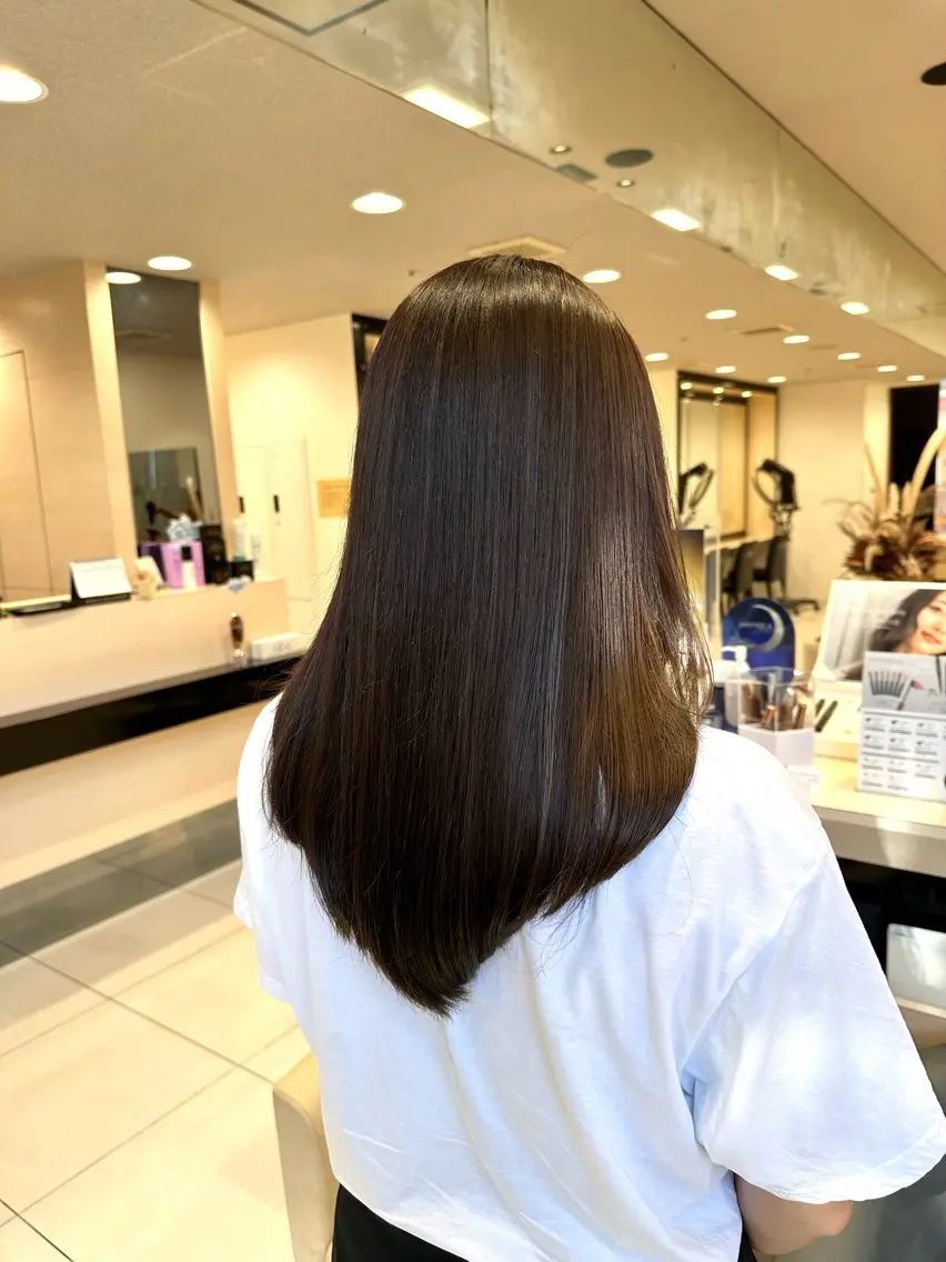 ロング カラー アッシュ クロスパーマ/うる艶 カラー/Kurumiのヘアスタイル