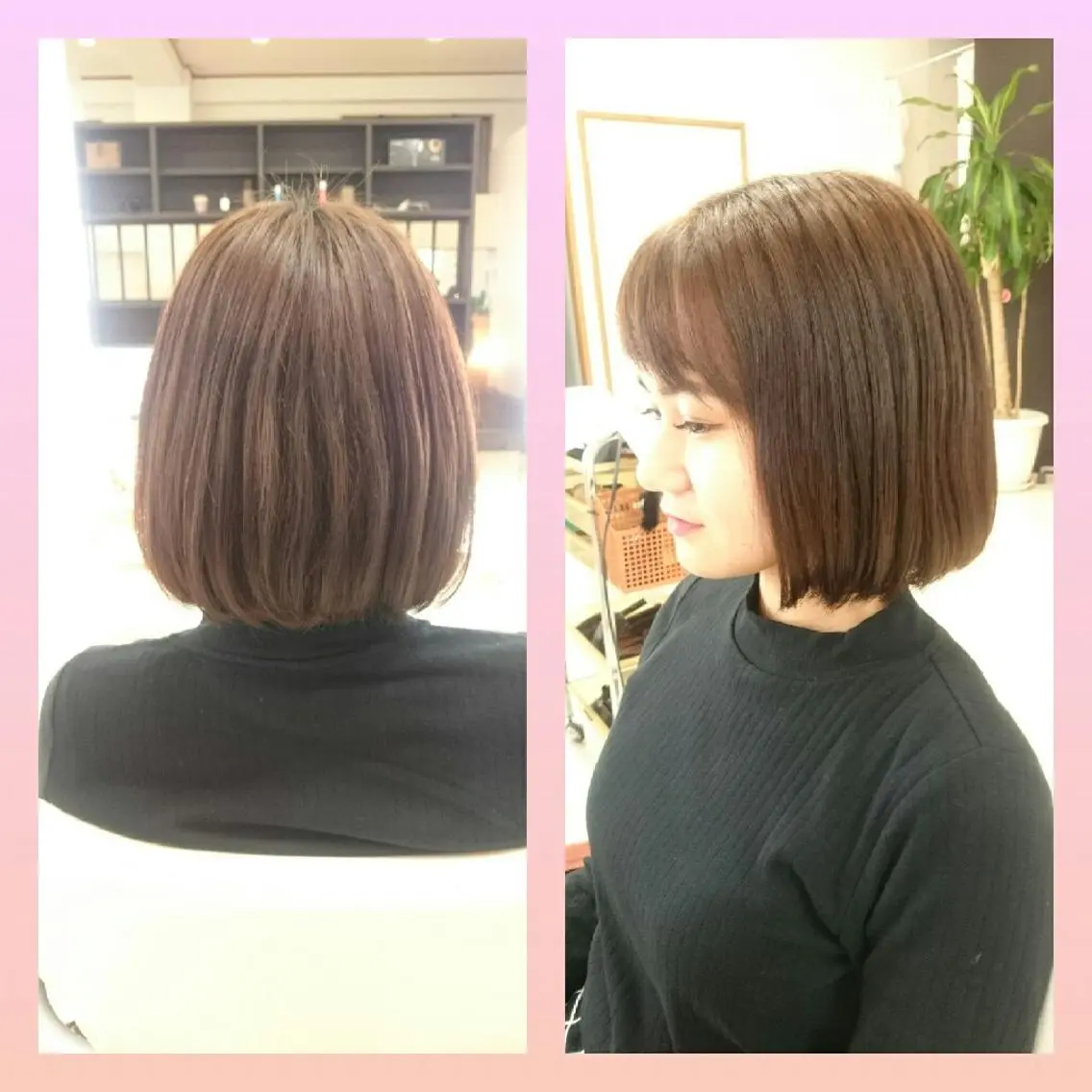 ミディアム 切りっぱなしボブ ボブ ｷﾝｼﾞｮｳ ｴﾅﾐのヘアスタイル