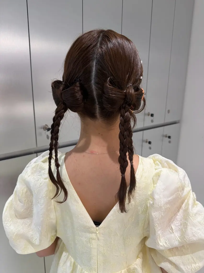 ヘアアレンジ 結婚式・ブライダル ヘアセット ヘアセット🎀耳つぼ 👂💎MONAMIのヘアスタイル