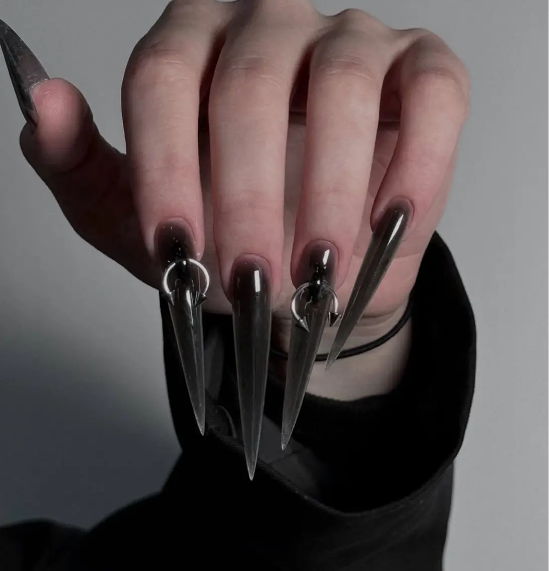 ネイル フレンチネイル ジェルネイル ガラスフレンチ ハロウィン ハート ハンドネイル H.baby Nail Salonのネイルデザイン