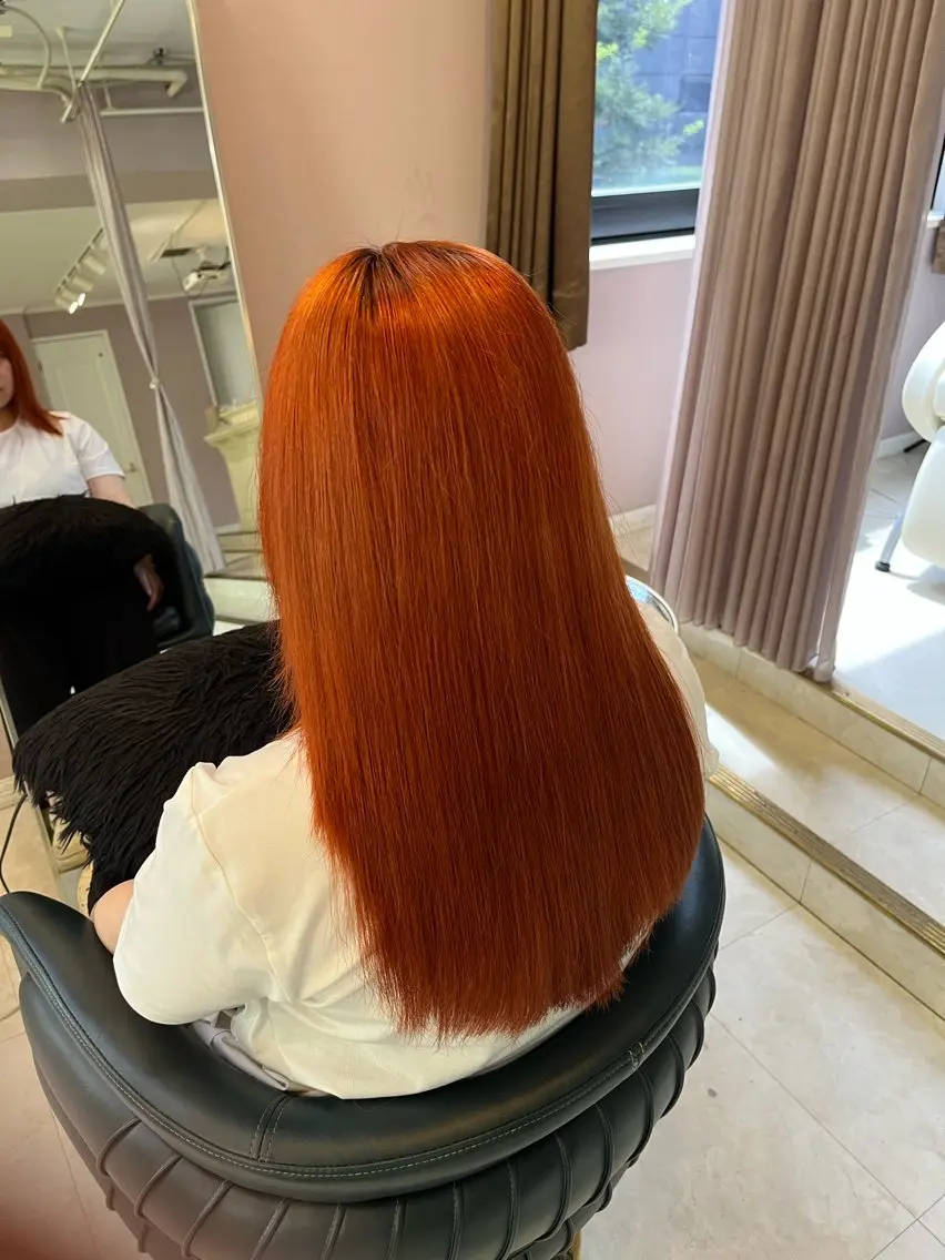 カラー オレンジ ヘアカラー lavie aichiのヘアスタイル