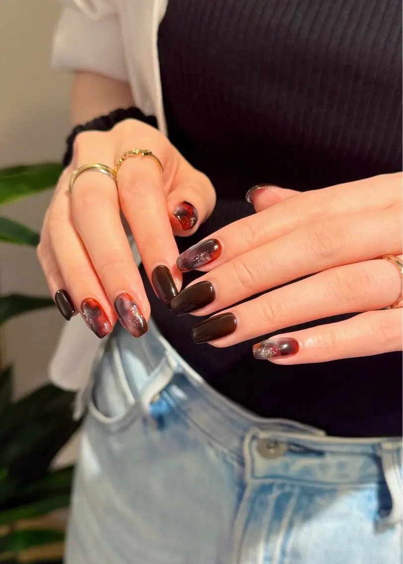 ネイル クリアネイル フラッシュネイル フラッシュマグ フレンチネイル マグネットネイル Luana nailのネイルデザイン