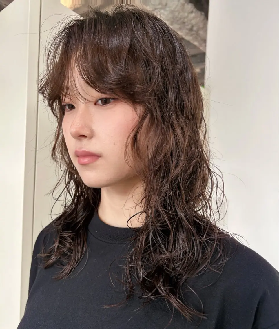 セミロング カラー パーマ ヘアアレンジ カット パーマ 🎀suzuna 透明感colorのヘアスタイル