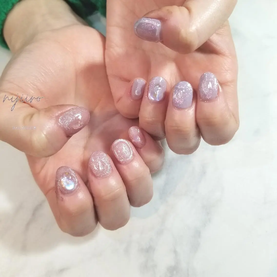 ネイル 氷ネイル・うるうるネイル ハンドネイル nijiiro🌈 サトウのネイルデザイン