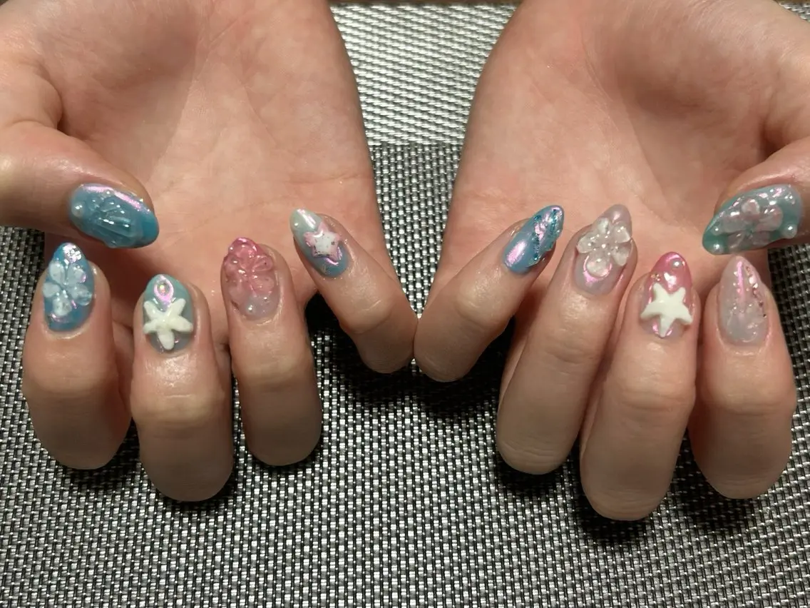 ネイル 夏ネイル ハンドネイル i nailのネイルデザイン