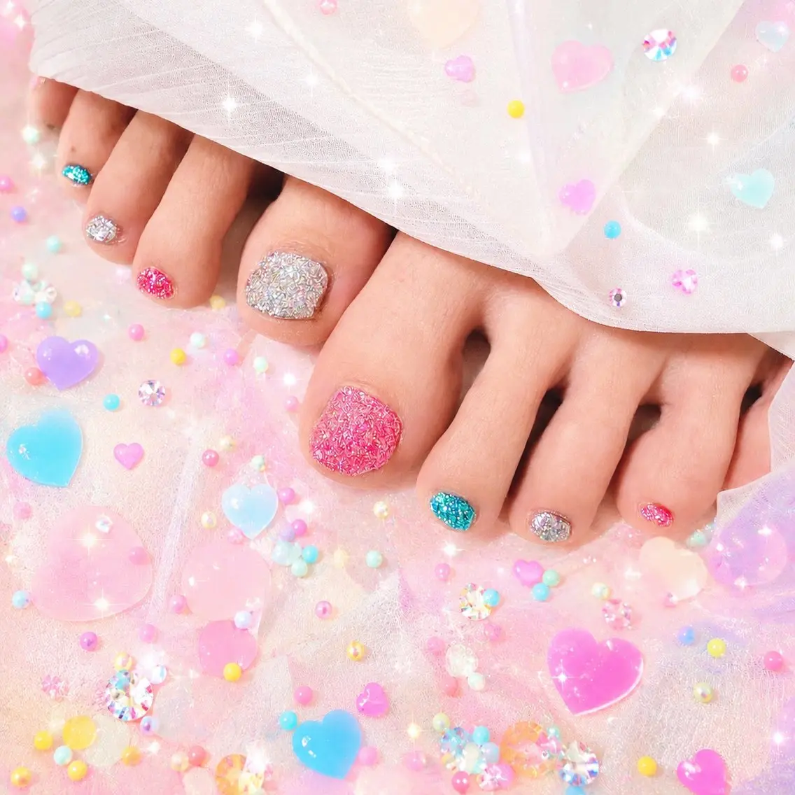 付け替えオフ無料/フットバス･ケア込み💛ワンカラー/ラメグラの写真