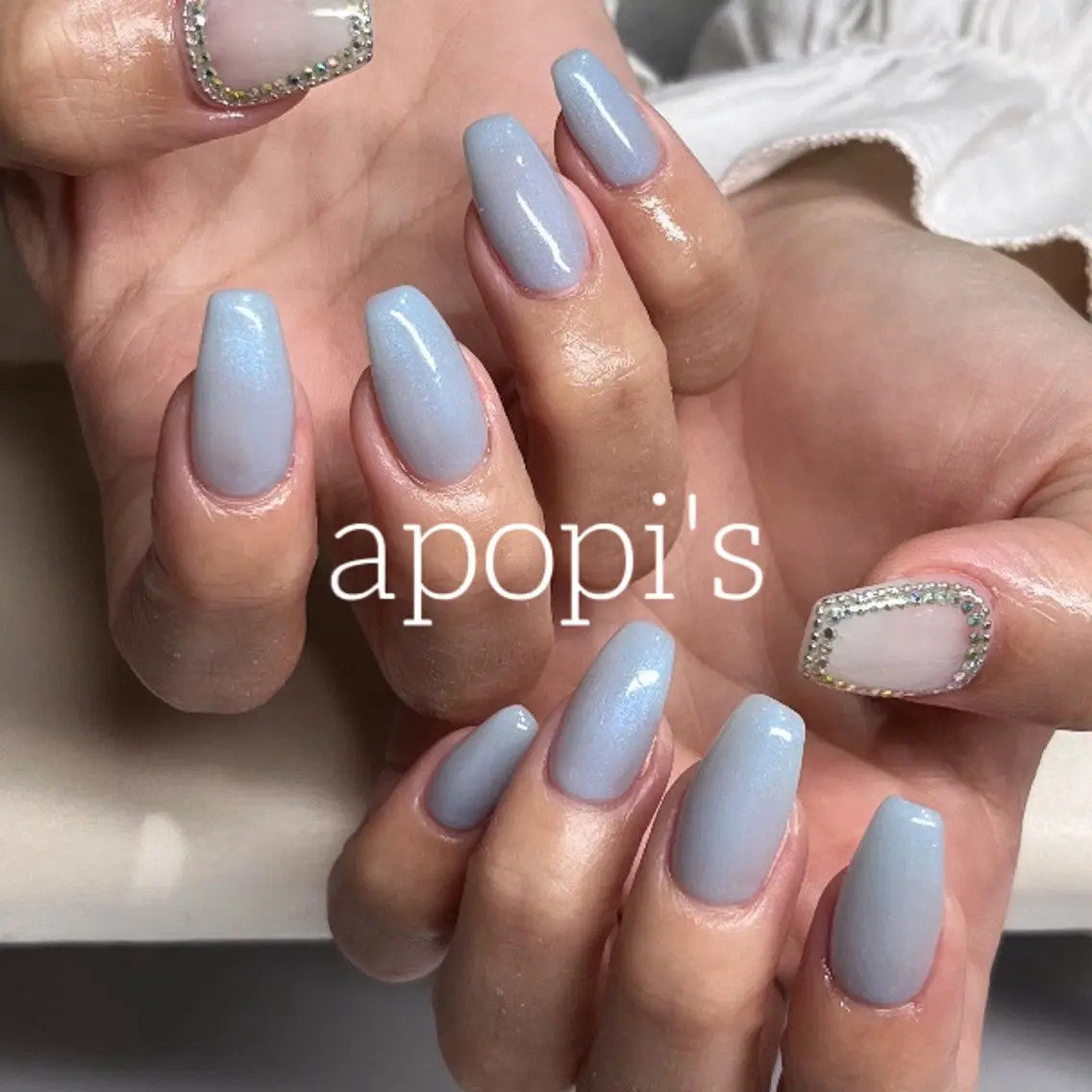 ネイル ブルー ハンドネイル apopis＊ close23:00のネイルデザイン