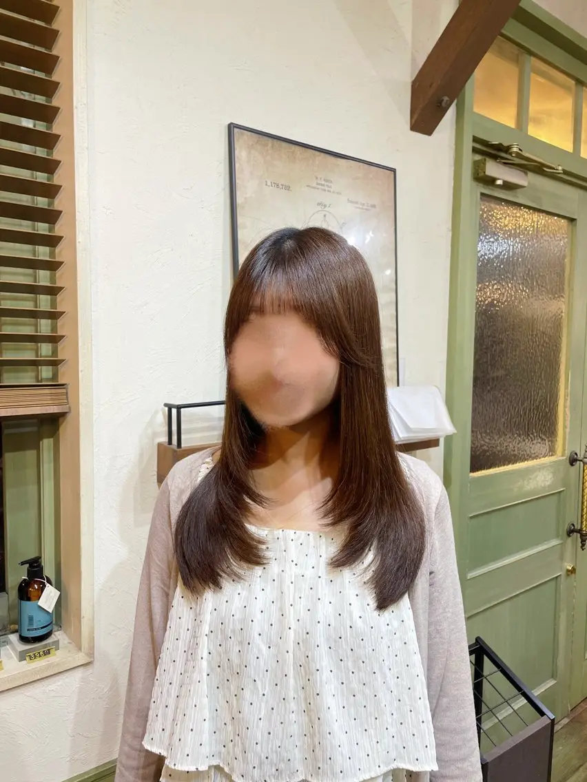 セミロング レイヤーカット サイドバング レイヤーカット 🌱 はるかのヘアスタイル