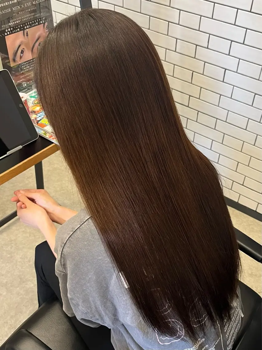 ロング カラー パーマ カット ヘアカラー 縮毛矯正 韓国レイヤー/透明感 カラー🐈曾根高のヘアスタイル