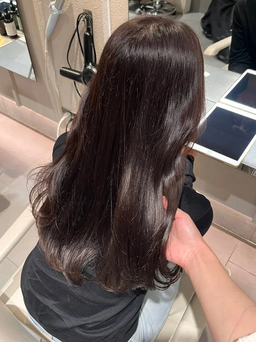 [地毛風カラー🎀]髪質改善カラー➕シャンプートリートメント オリジナルケア剤入り💫の写真