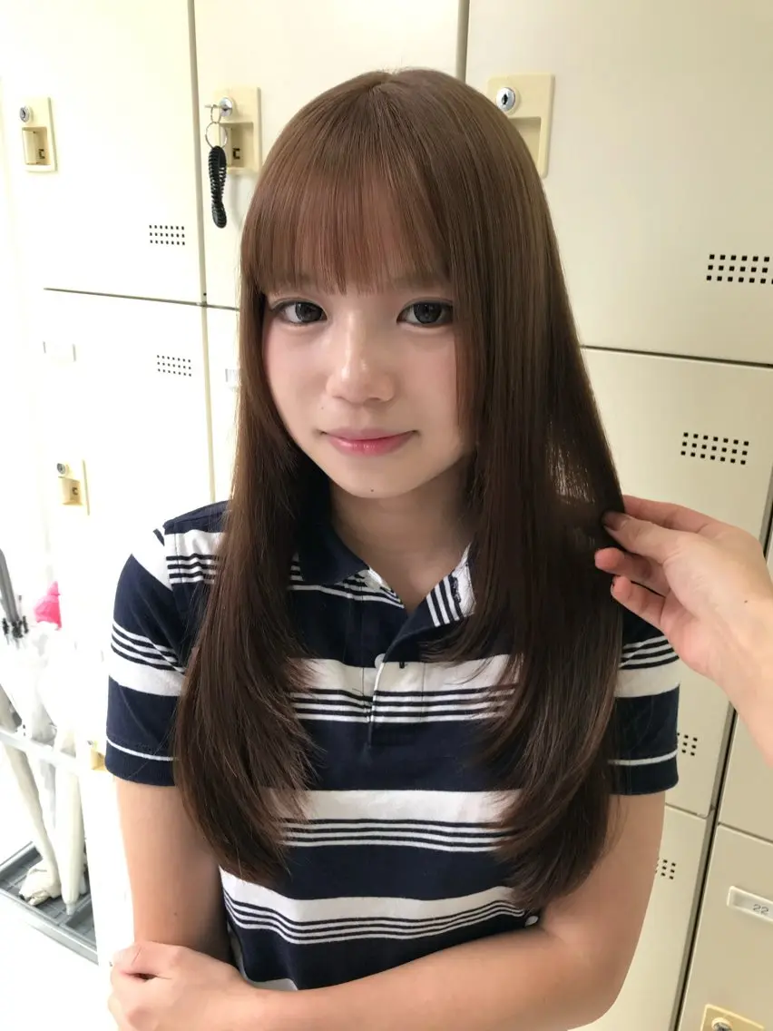 ロング ヘアカラー 柔らかベージュ🐈／ 艶カラー／towaのヘアスタイル