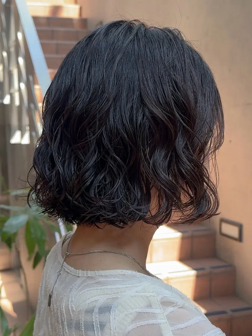 ミディアム カラー パーマ カット パーマ 大橋 芽衣のヘアスタイル