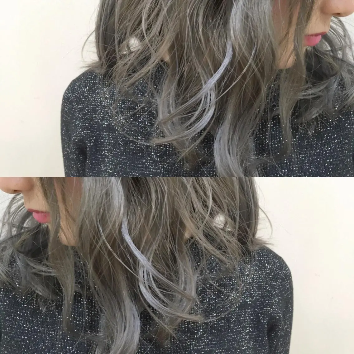 セミロング カラー パーマ ヘアアレンジ アッシュ アッシュグレー エグチ アキラのヘアスタイル