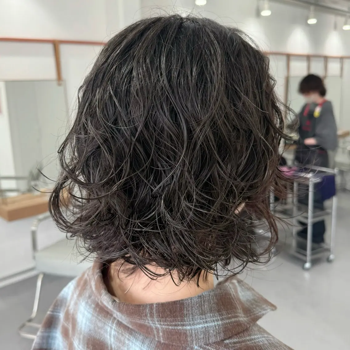 ミディアム パーマ ミディアムパーマ ボブ カット パーマ レイヤーカット/ボブ /春日井🍏鵜飼元喜のヘアスタイル