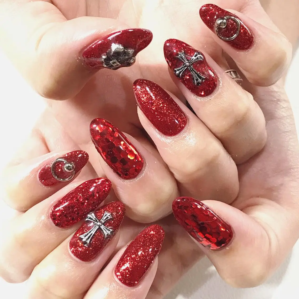 ネイル 渋谷／チップ長さ出し 👑アプレgel-xのネイルデザイン