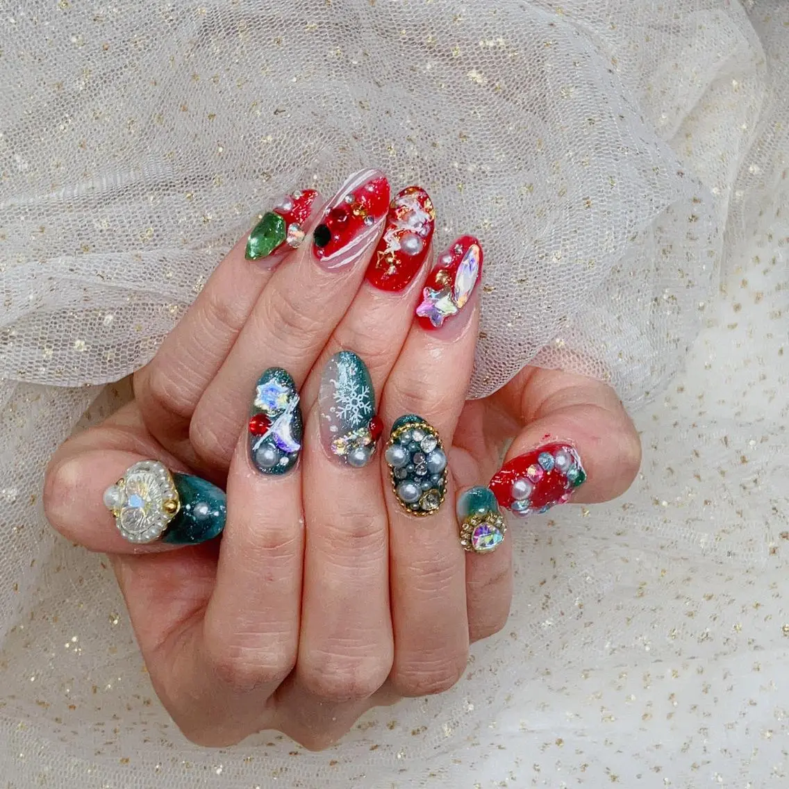 ネイル 冬ネイル クリスマス Umi nail& eyelashのネイルデザイン