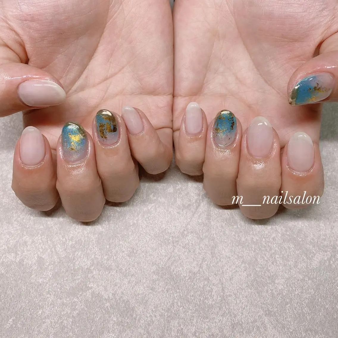 ネイル フラッシュネイル フレンチネイル ジェルネイル 韓国ネイル マグネットネイル merci nailのネイルデザイン