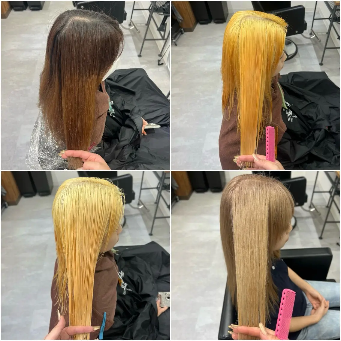 ロング カラー シールエクステ ベージュカラー ブリーチ 透明感カラー デザインカラー ショート/ウルフ カットモデル募集のヘアスタイル