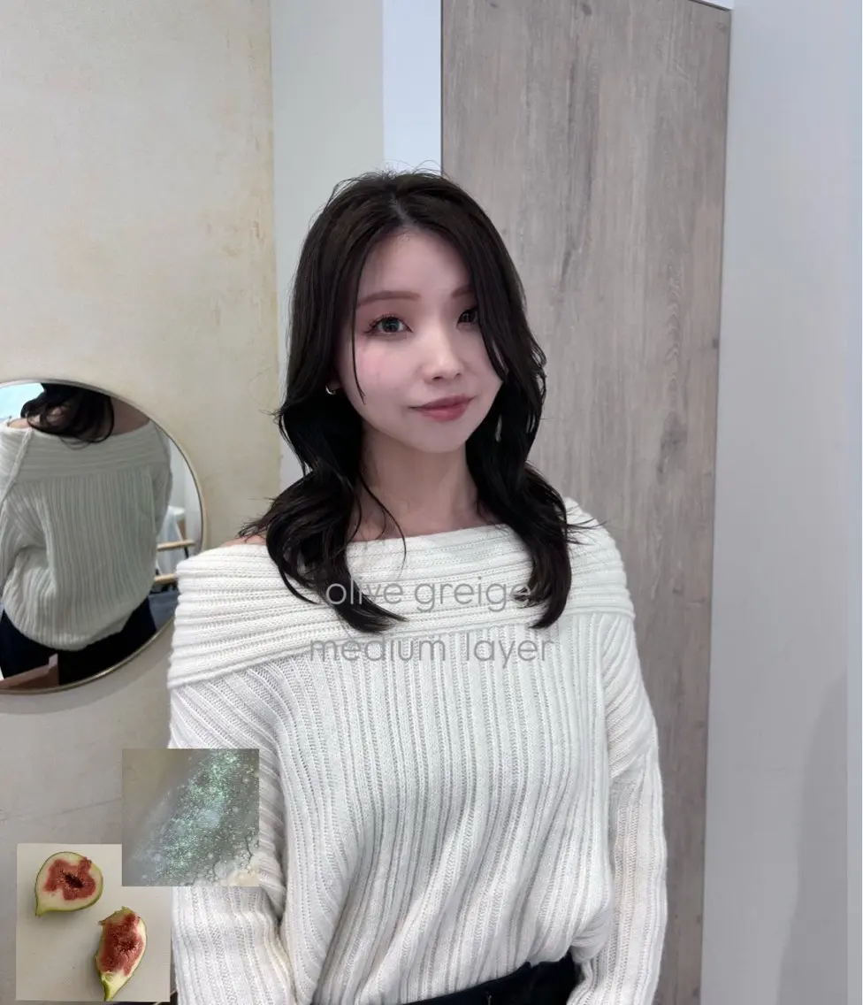 ミディアム カラー カット ヘアカラー トリートメント ブリーチなしWカラー /レイヤー🎀マリノのヘアスタイル