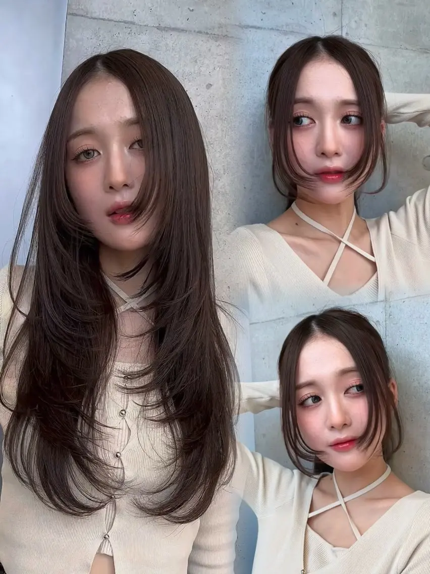セミロング カラー カット ヘアカラー トリートメント 🌫️大人韓国ヘア 🌫️naoyaのヘアスタイル