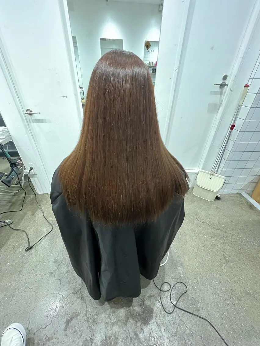 ロング パーマ 髪質改善 ストレートパーマ ✨髪質改善矯正× ブリーチ✨YU-KIのヘアスタイル