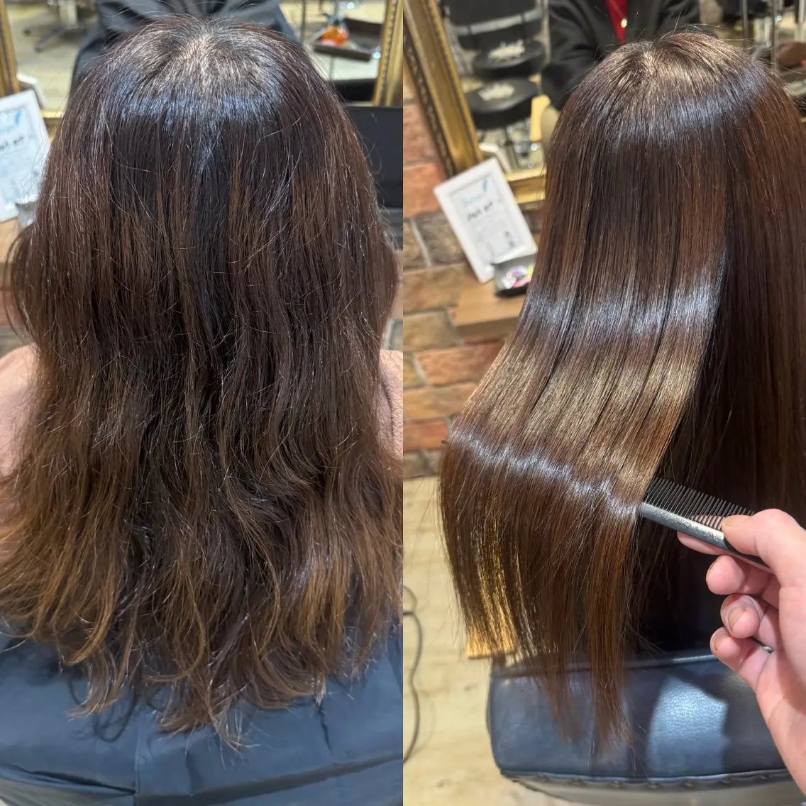 ロング カット 縮毛矯正 トリートメント 古川 流久のヘアスタイル
