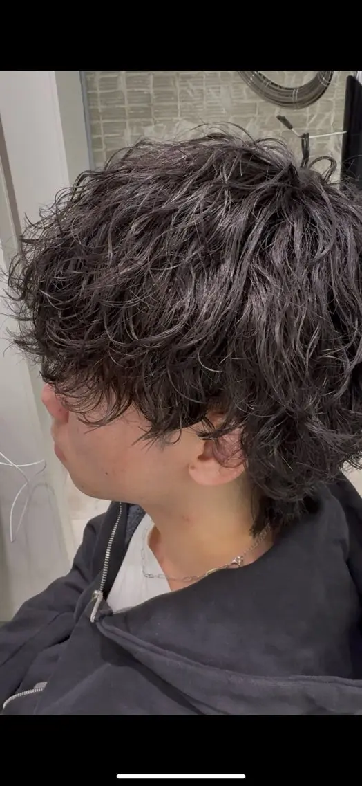 ショート パーマ メンズ トリートメント カット パーマ トリートメント パーマ特化/メンズ シャドウパーマのヘアスタイル
