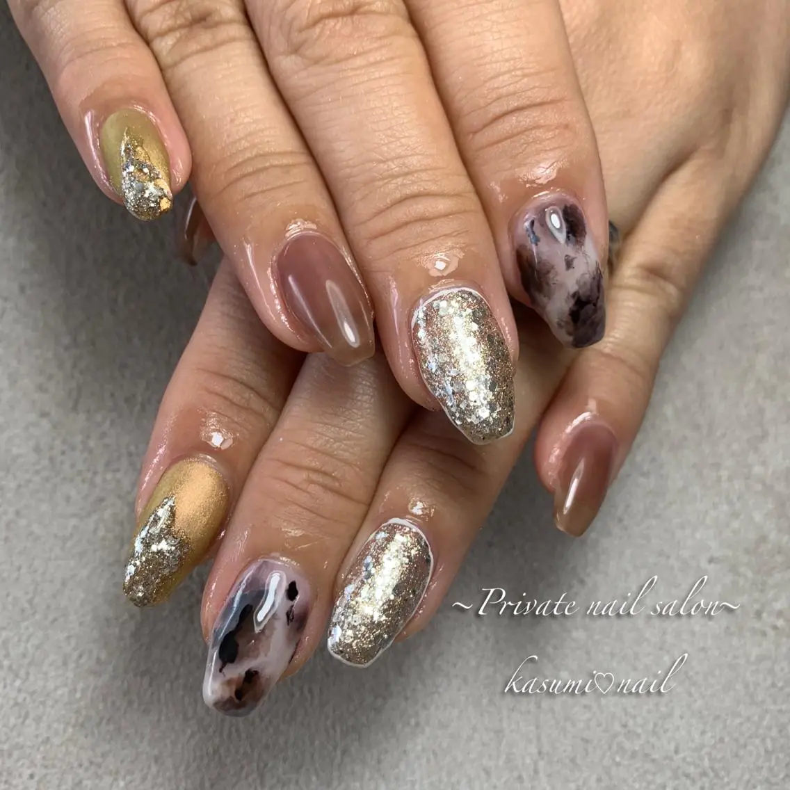 ネイル マグネットネイル ミラーネイル ニュアンスネイル KASUMI♡ Nailのネイルデザイン